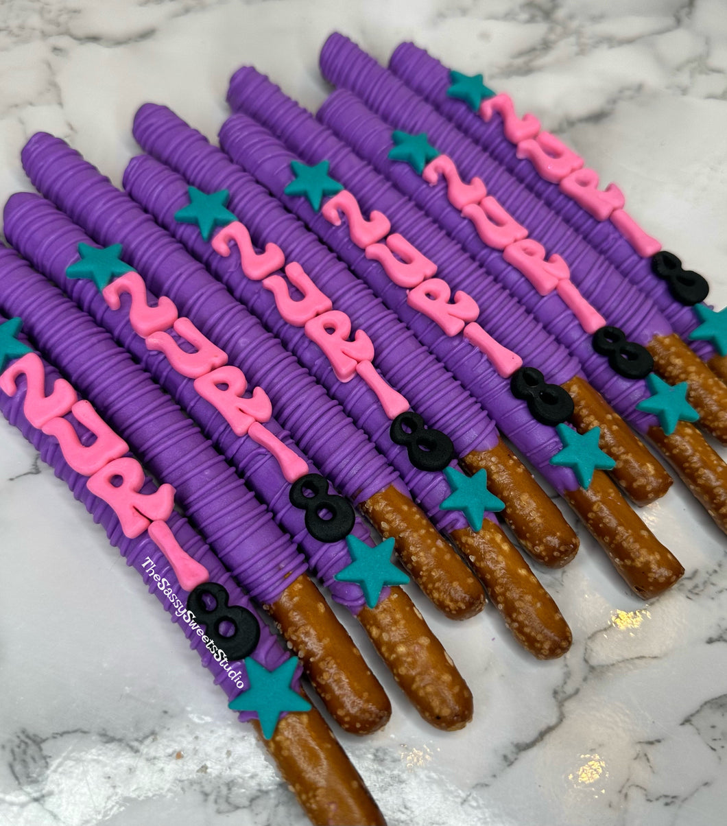 Decorated: Chocolate Covered Pretzel Rods